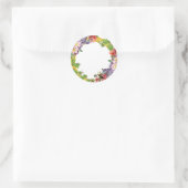 Bloemen Bruiloft (Blank Center) Ronde Sticker (Tas)