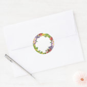 Bloemen Bruiloft (Blank Center) Ronde Sticker (Envelop)