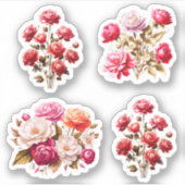Bloemen Bruiloft Bloemen Vinyl Stickers (Voorkant)