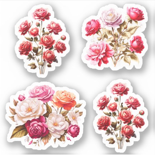 Bloemen Bruiloft Bloemen Vinyl Stickers (Voorkant)