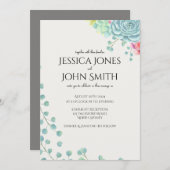 Bloemen bruiloft botanische waterverf natuurlijk kaart (Voorkant / Achterkant)