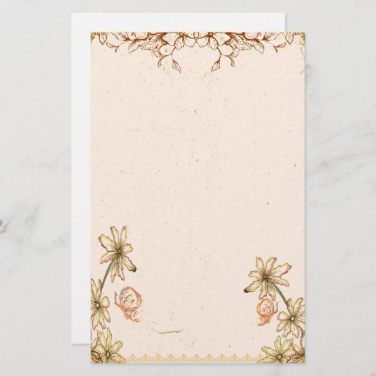  bloemen bruiloft briefpapier (Voorkant / Achterkant)