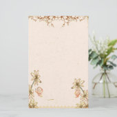  bloemen bruiloft briefpapier (Staand voorkant)