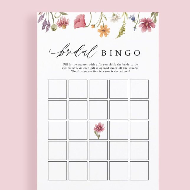 Bloemen Bruiloft Bruidsshower Bingo Spel Kaarten (Creator heeft geüpload)