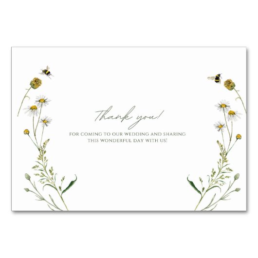 Bloemen Bruiloft Dankkaart – Bewerkbare Namen Kaart (Voorkant)