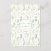 Bloemen bruiloft details Kaart (Achterkant)