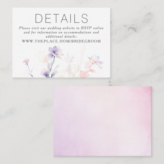 Bloemen bruiloft details kleine behuizing Kaart (Voorkant / Achterkant)