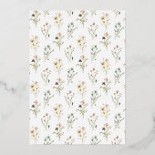 Bloemen Bruiloft Folie Uitnodiging (Achterkant)