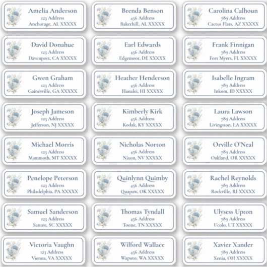 Bloemen  bruiloft gast Adresetiketten Sticker (Voorkant)