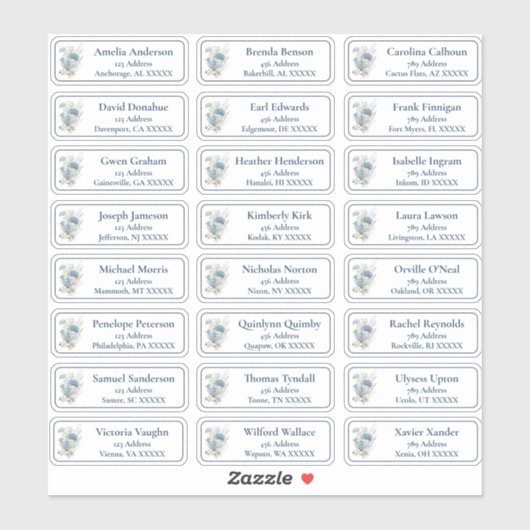 Bloemen  bruiloft gast Adresetiketten Sticker (Vel)