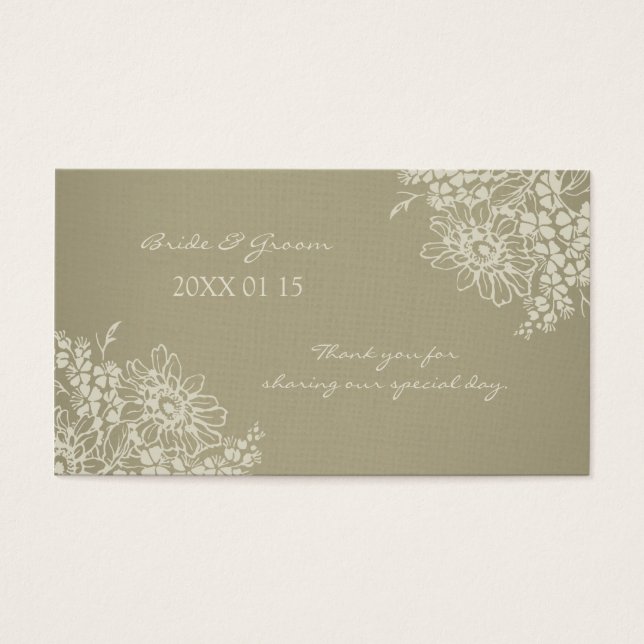  Bloemen bruiloft gunst Labels Visitekaartjes (Voorkant)