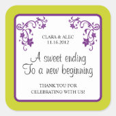 Bloemen bruiloft gunst Sticker (Voorkant)