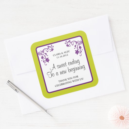Bloemen bruiloft gunst Sticker (Envelop)