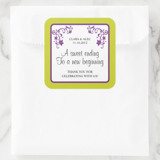 Bloemen bruiloft gunst Sticker (Tas)