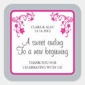 Bloemen bruiloft gunst Sticker (Voorkant)