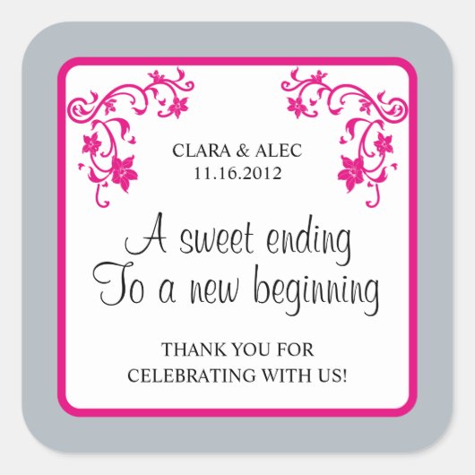 Bloemen bruiloft gunst Sticker (Voorkant)