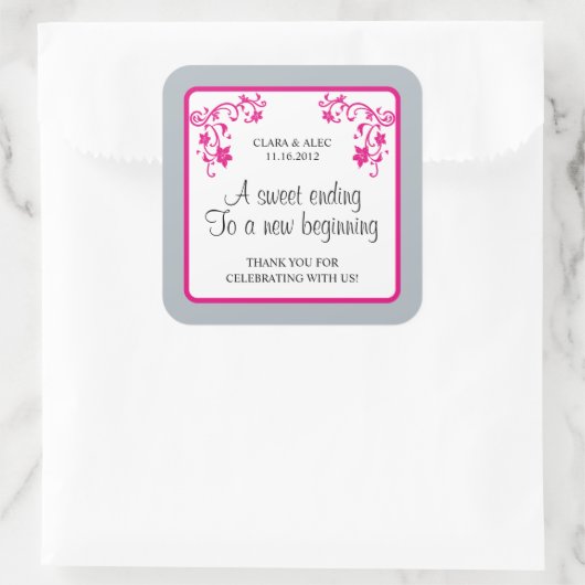 Bloemen bruiloft gunst Sticker (Tas)