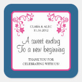 Bloemen bruiloft gunst Sticker (Voorkant)