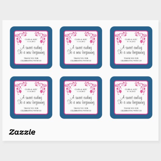 Bloemen bruiloft gunst Sticker (Vel)