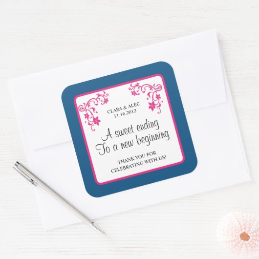 Bloemen bruiloft gunst Sticker (Envelop)