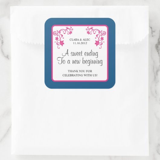 Bloemen bruiloft gunst Sticker (Tas)