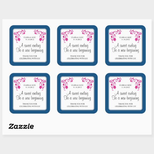 Bloemen bruiloft gunst Sticker (Vel)