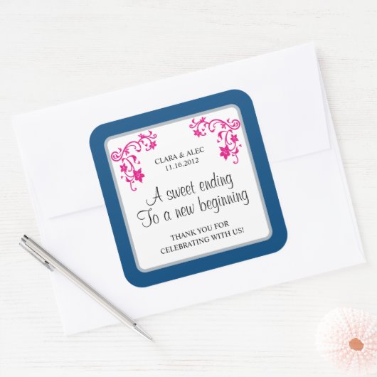 Bloemen bruiloft gunst Sticker (Envelop)