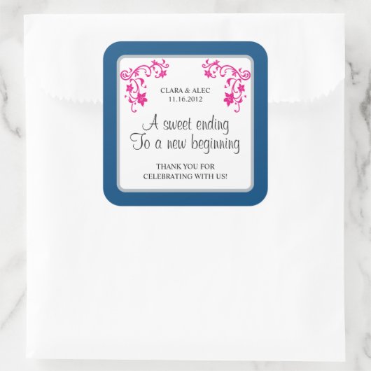 Bloemen bruiloft gunst Sticker (Tas)