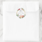 Bloemen bruiloft gunst stickers (Tas)