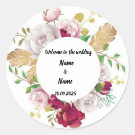 Bloemen bruiloft gunst stickers