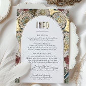 Bloemen Bruiloft Informatie Kaart Dusty Blue