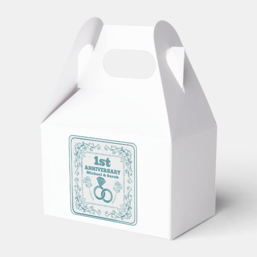 Bloemen bruiloft Jubileum  jaar Bedankdoosjes (Voorkant Zijde)