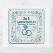 Bloemen bruiloft Jubileum  jaar Bier Etiket (Enkel label)