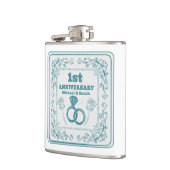 Bloemen bruiloft Jubileum  jaar Heupfles (Links)