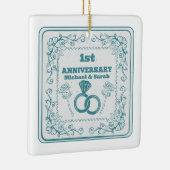 Bloemen bruiloft Jubileum  jaar Keramisch Ornament (Rechts)