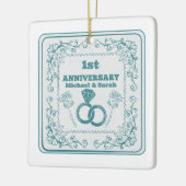 Bloemen bruiloft Jubileum  jaar Keramisch Ornament (Links)