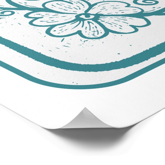 Bloemen bruiloft Jubileum  jaar Poster (Hoek)