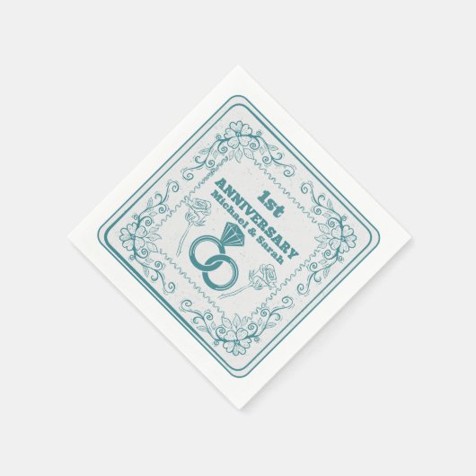 Bloemen bruiloft Jubileum  jaar Servet (Hoek)