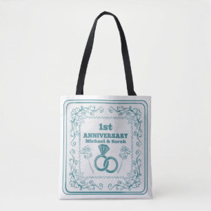 Bloemen bruiloft Jubileum jaar Tote Bag