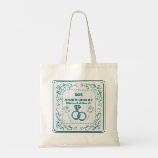 Bloemen bruiloft Jubileum  jaar Tote Bag (Achterkant)