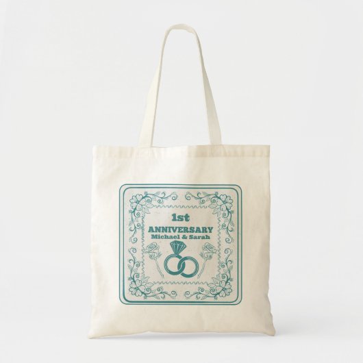 Bloemen bruiloft Jubileum  jaar Tote Bag (Voorkant)