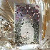  Bloemen Bruiloft Lavendel Roos Goud Folie Uitnodiging
