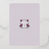  Bloemen Bruiloft Lavendel Roos Goud Folie Uitnodiging (Achterkant)