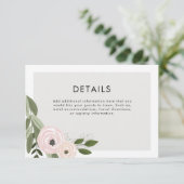 Bloemen bruiloft lente details informatiekaartje (Staand voorkant)