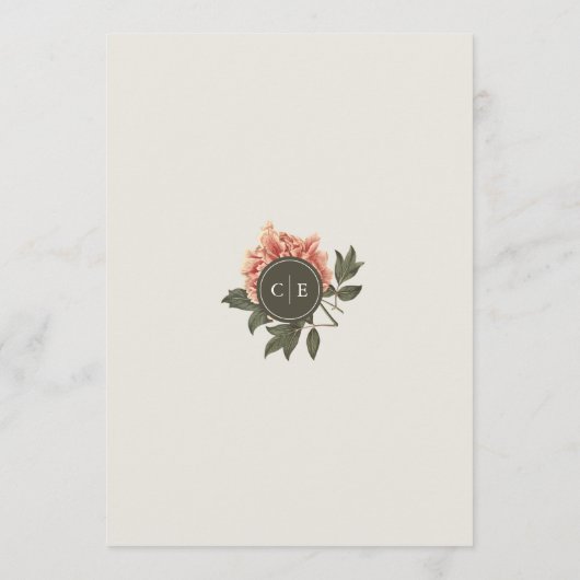 Bloemen Bruiloft Menu (Achterkant)