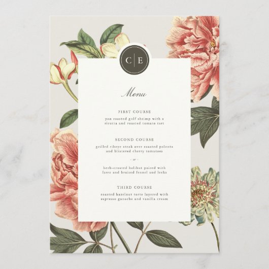 Bloemen Bruiloft Menu (Voorkant)