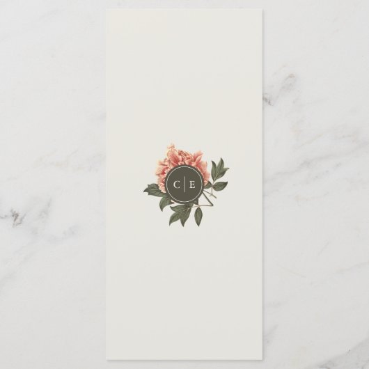  Bloemen Bruiloft Menu (Achterkant)