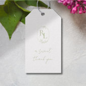 Bloemen Bruiloft Paar Monogram Dank u Cadeaulabel