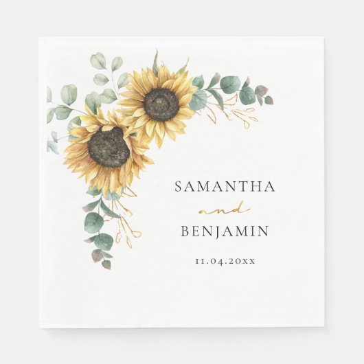 Bloemen bruiloft partij papier servet (Voorkant)