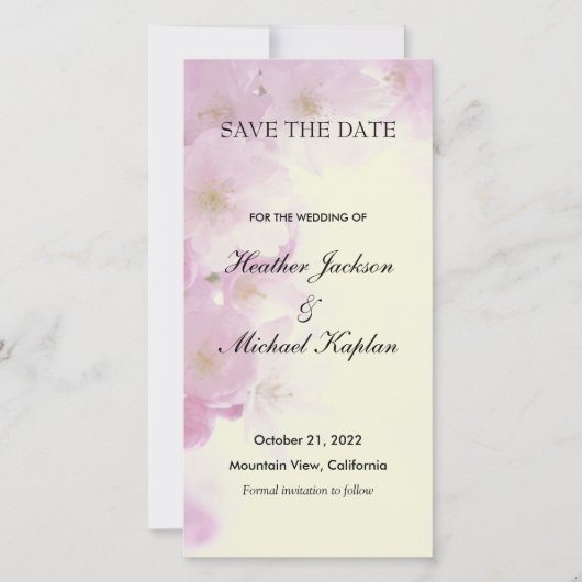 Bloemen Bruiloft Professioneel Minimalistisch Save The Date (Voorkant)